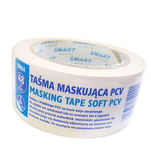 БЯЛА PVC ЛЕНТА SMART 48mm/ 25m (за климатици)